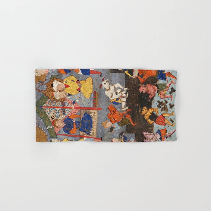 Iskandar (Alexander) builds a wall against Gog and Magog Islamic Antique Art Bath Towel Gallery Image 1