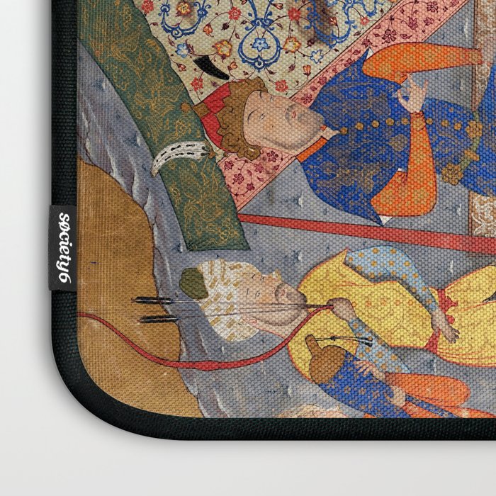 Iskandar (Alexander) builds a wall against Gog and Magog Islamic Antique Art Laptop Sleeve Gallery Image 3