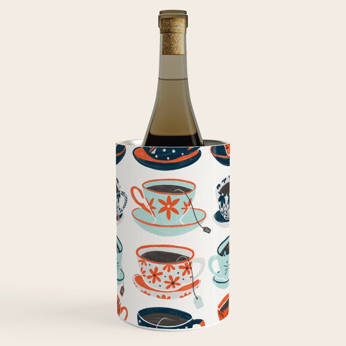 Tea Time - Coral & Teal Wine Chiller Gallery Image 3