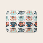 Tea Time - Coral & Teal Bath Mat Gallery Image 1