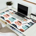 Tea Time - Coral & Teal Desk Mat Gallery Image 2