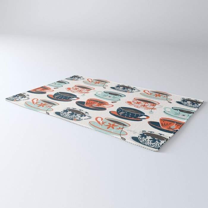 Tea Time - Coral & Teal Rug Gallery Image 3