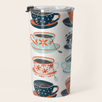 Tea Time - Coral & Teal Travel Mug Gallery Image 3