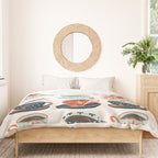 Tea Time - Coral & Teal Duvet Cover Gallery Image 3