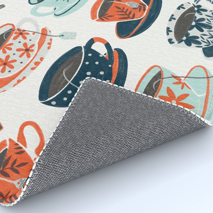 Tea Time - Coral & Teal Rug Gallery Image 4