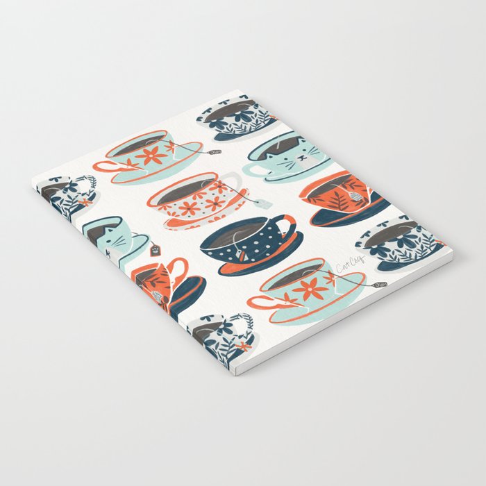 Tea Time - Coral & Teal Notebook Gallery Image 1