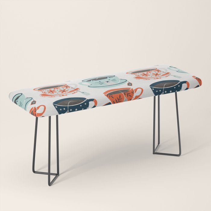 Tea Time - Coral & Teal Bench Gallery Image 1