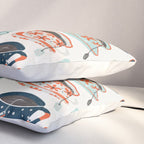 Tea Time - Coral & Teal Pillow Sham Gallery Image 3