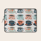 Tea Time - Coral & Teal Laptop Sleeve Gallery Image 1