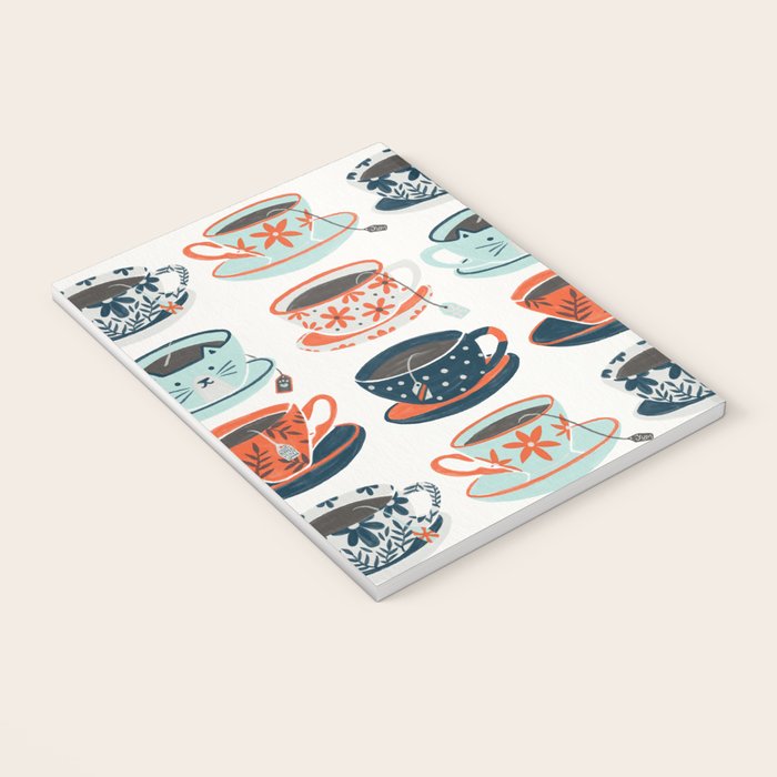 Tea Time - Coral & Teal Notebook Gallery Image 3
