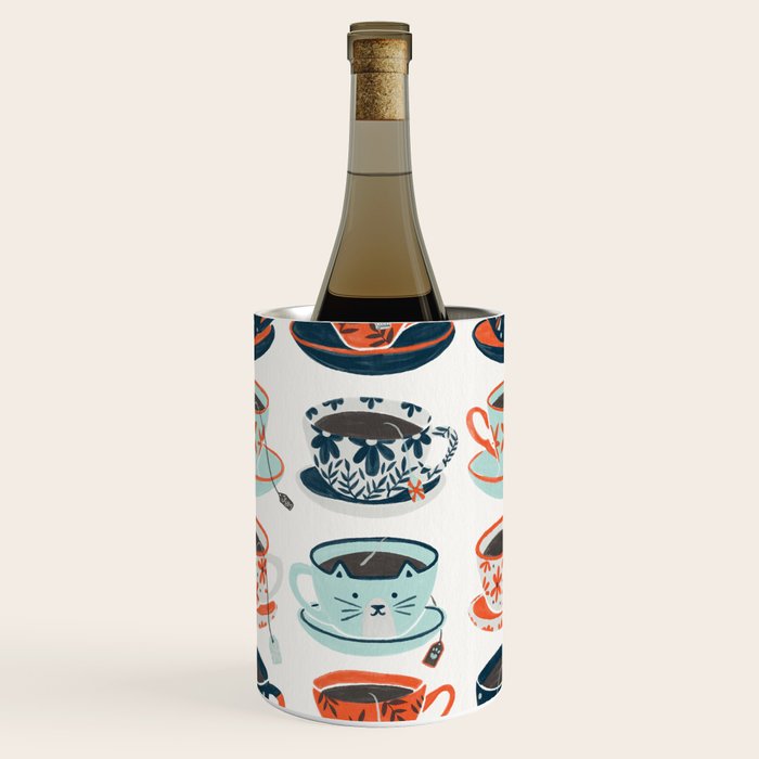 Tea Time - Coral & Teal Wine Chiller Gallery Image 1