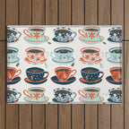 Tea Time - Coral & Teal Outdoor Rug Gallery Image 1