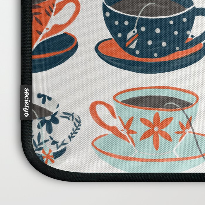 Tea Time - Coral & Teal Laptop Sleeve Gallery Image 3