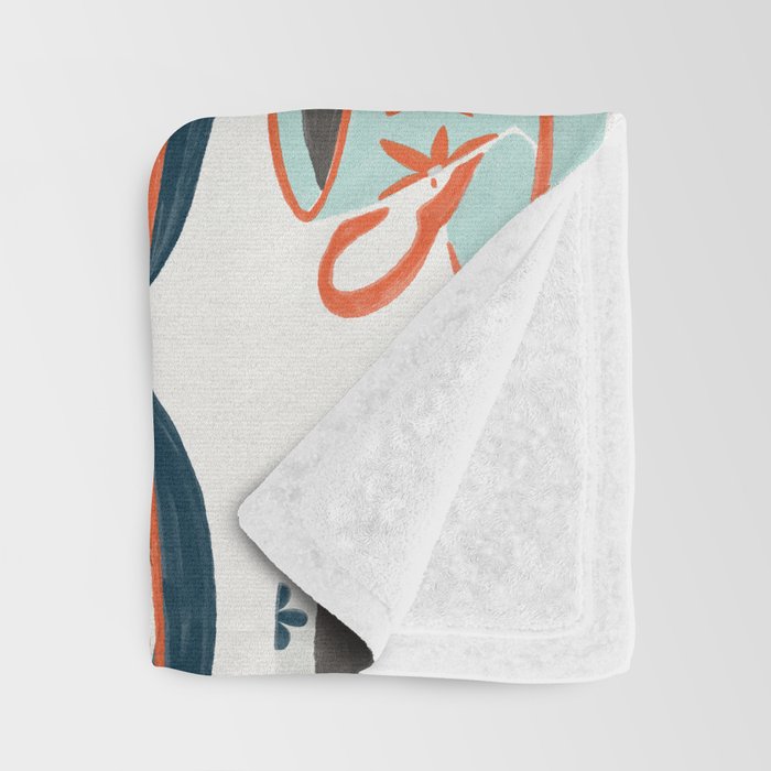 Tea Time - Coral & Teal Throw Blanket Gallery Image 3