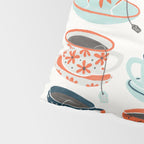 Tea Time - Coral & Teal Pillow Sham Gallery Image 4
