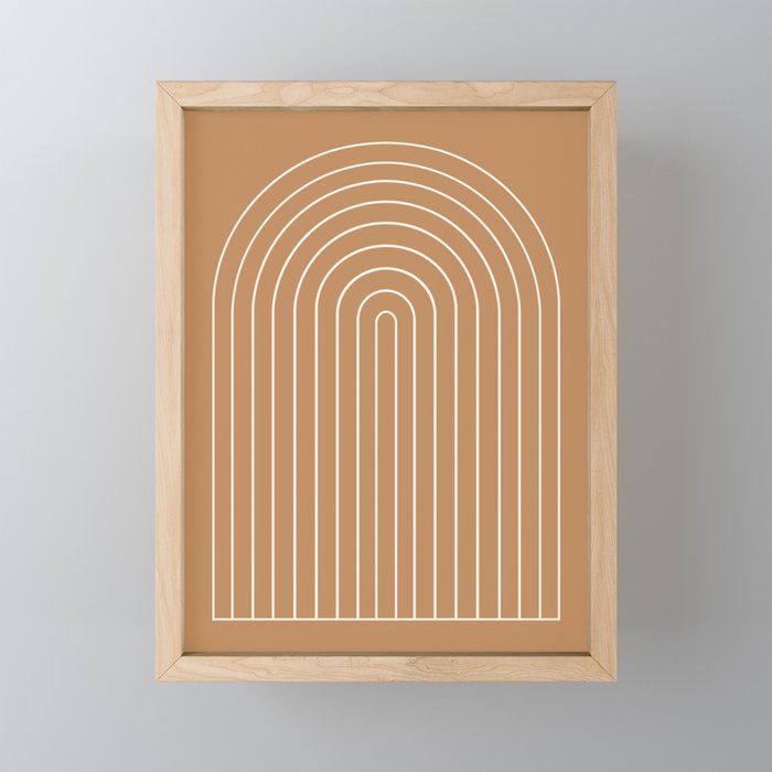 Minimal Arch XLVIII Peach Orange Modern Geometric Lines Mini Art Print Gallery Image 1