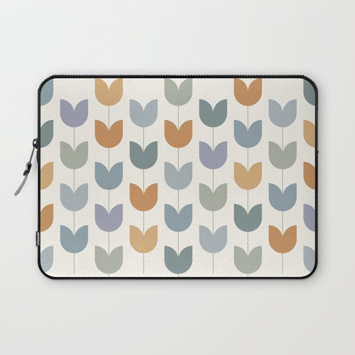 Spring Tulips XI Natural Multicolor Mid Century Flowers Laptop Sleeve Gallery Image 1
