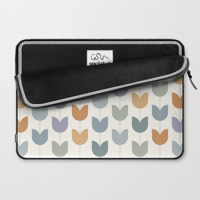Spring Tulips XI Natural Multicolor Mid Century Flowers Laptop Sleeve Gallery Image 2