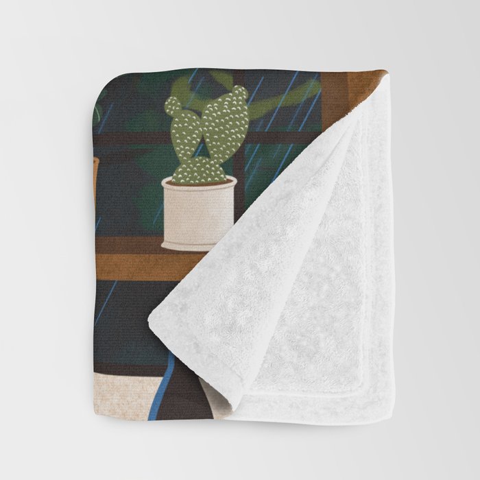Plant Shelves Rainy Night Throw Blanket Gallery Image 3