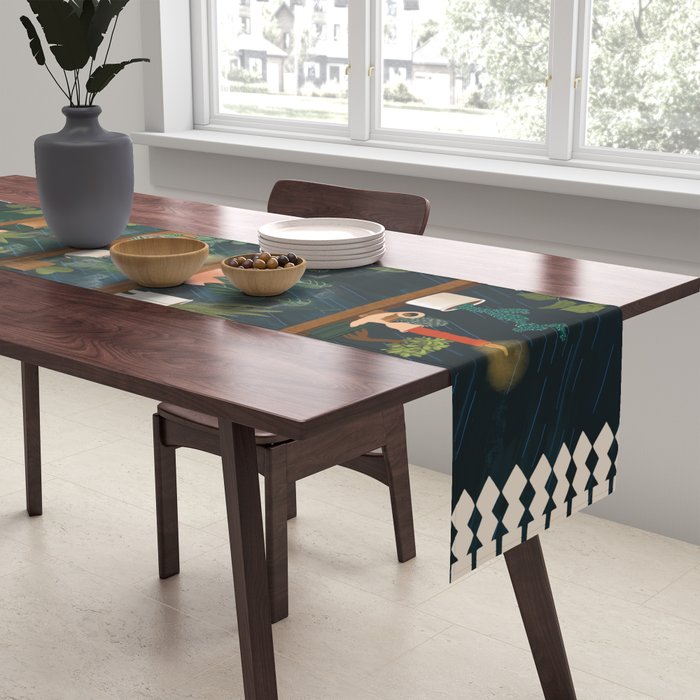 Plant Shelves Rainy Night Table Runner Gallery Image 2