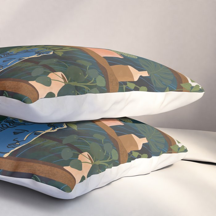 Plant Shelves Rainy Night Pillow Sham Gallery Image 3