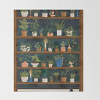 Plant Shelves Rainy Night Throw Blanket Gallery Image 2