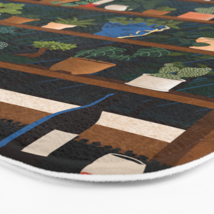 Plant Shelves Rainy Night Bath Mat Gallery Image 3