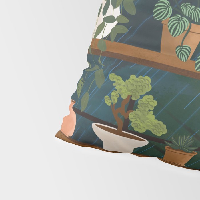 Plant Shelves Rainy Night Pillow Sham Gallery Image 4