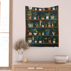 Plant Shelves Rainy Night Wall Tapestry Gallery Image 2