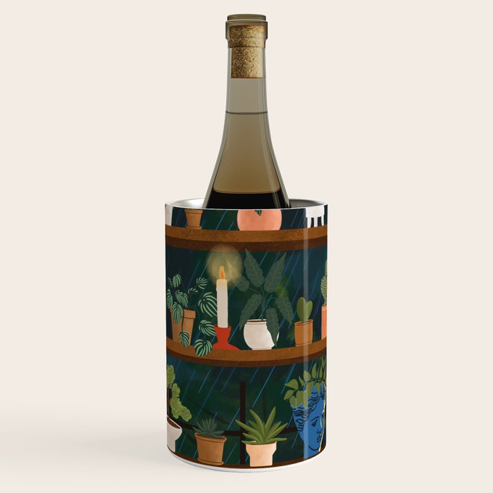 Plant Shelves Rainy Night Wine Chiller Gallery Image 1