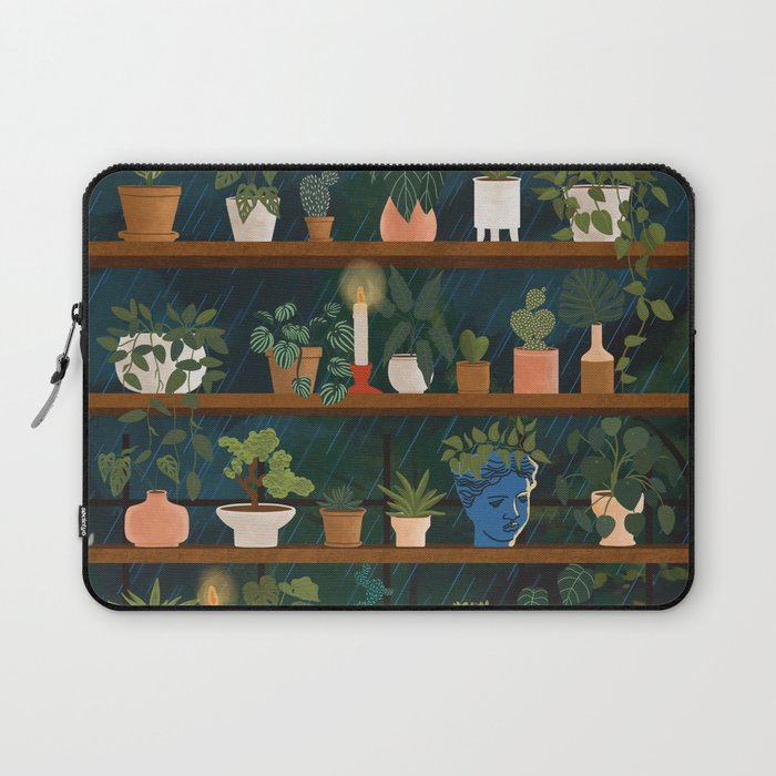 Plant Shelves Rainy Night Laptop Sleeve Gallery Image 1