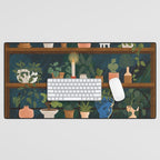 Plant Shelves Rainy Night Desk Mat Gallery Image 1