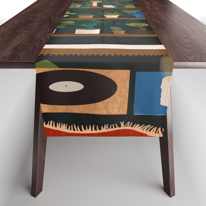 Plant Shelves Rainy Night Table Runner Gallery Image 1