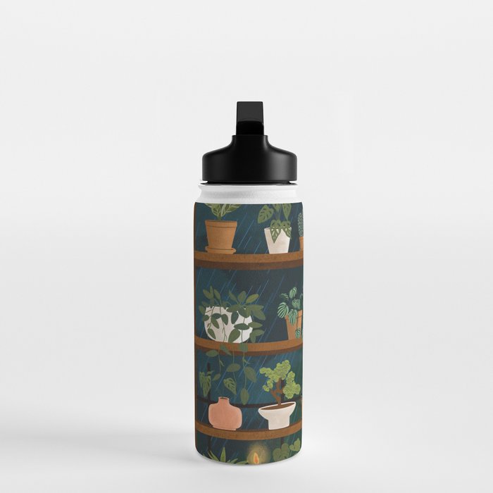 Plant Shelves Rainy Night Water Bottle Gallery Image 3