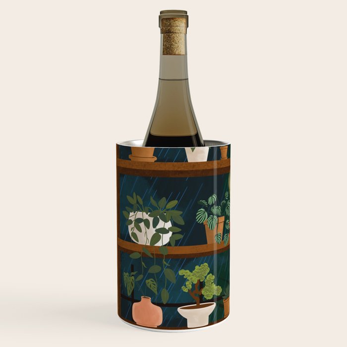 Plant Shelves Rainy Night Wine Chiller Gallery Image 2