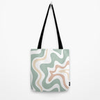 Liquid Swirl Abstract Pattern in Celadon Sage Tote Bag Gallery Image 2