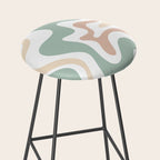 Liquid Swirl Abstract Pattern in Celadon Sage Stool Gallery Image 2