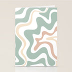 Liquid Swirl Abstract Pattern in Celadon Sage Stationery Card Gallery Image 2