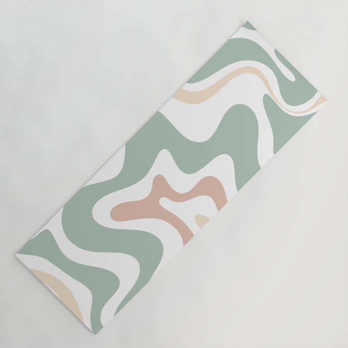 Liquid Swirl Abstract Pattern in Celadon Sage Yoga Mat Gallery Image 1