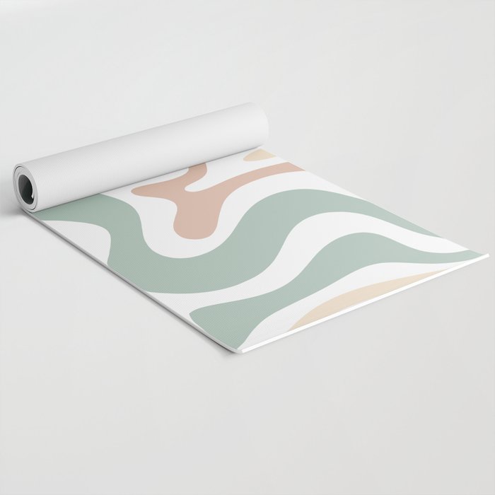Liquid Swirl Abstract Pattern in Celadon Sage Yoga Mat Gallery Image 2