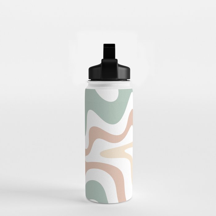 Liquid Swirl Abstract Pattern in Celadon Sage Water Bottle Gallery Image 2