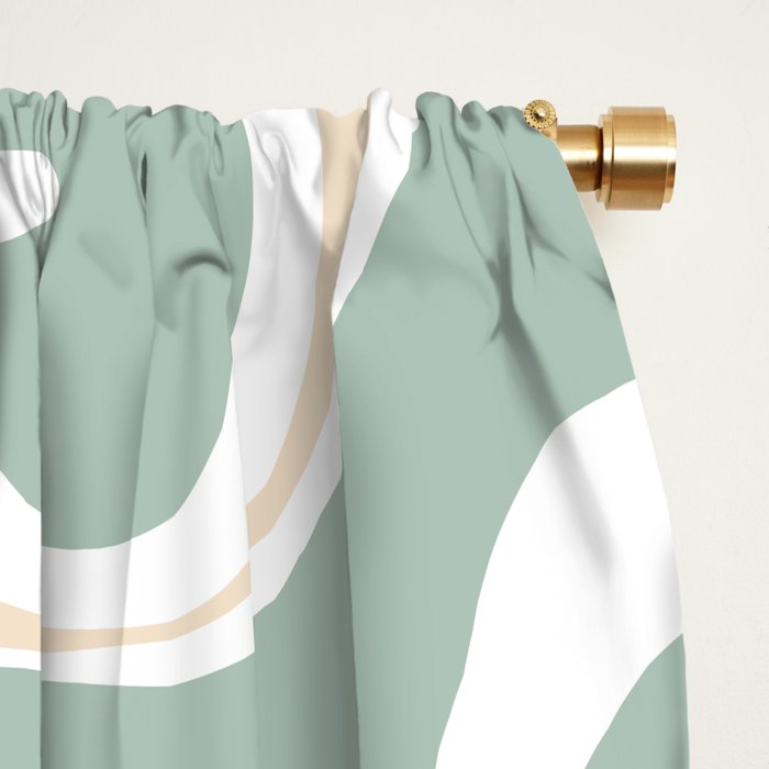 Liquid Swirl Abstract Pattern in Celadon Sage Window Curtain Gallery Image 2
