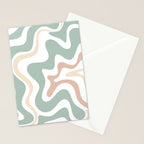 Liquid Swirl Abstract Pattern in Celadon Sage Stationery Card Gallery Image 2