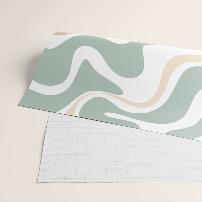 Liquid Swirl Abstract Pattern in Celadon Sage Wrapping Paper Gallery Image 2