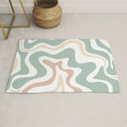 Liquid Swirl Abstract Pattern in Celadon Sage Rug Gallery Image 1