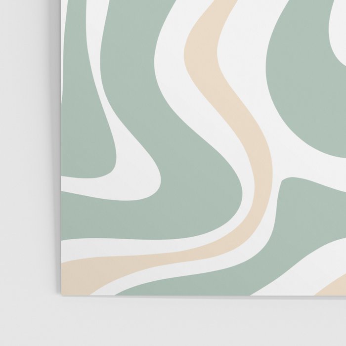 Liquid Swirl Abstract Pattern in Celadon Sage Poster Gallery Image 3