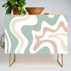 Liquid Swirl Abstract Pattern in Celadon Sage Credenza Gallery Image 1