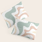 Liquid Swirl Abstract Pattern in Celadon Sage Pillow Sham Gallery Image 3