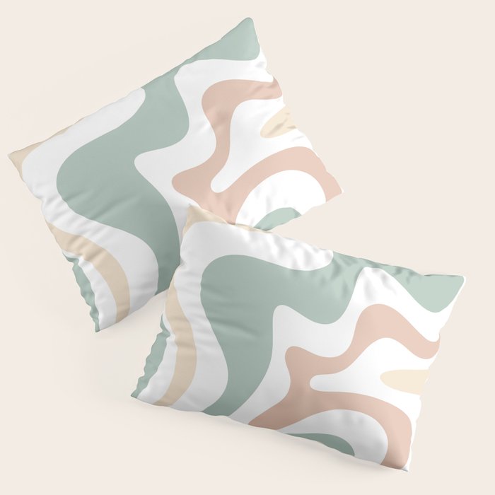 Liquid Swirl Abstract Pattern in Celadon Sage Pillow Sham Gallery Image 3