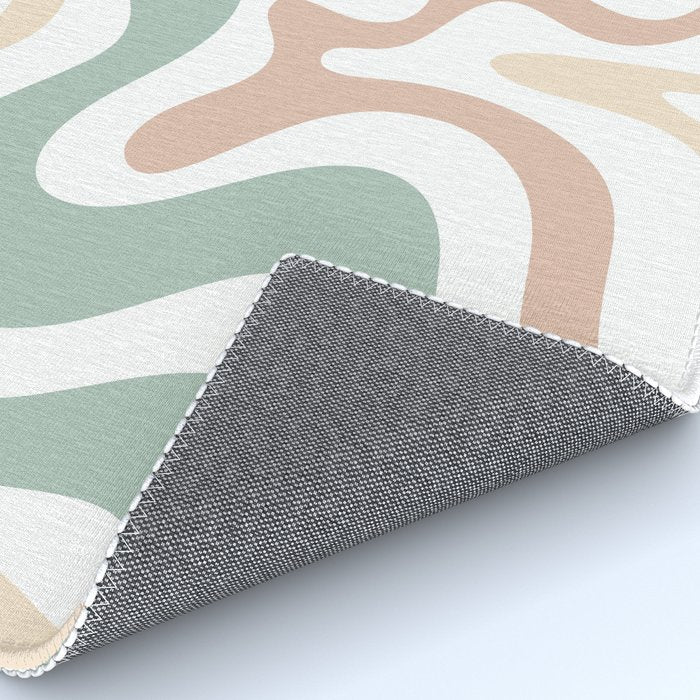 Liquid Swirl Abstract Pattern in Celadon Sage Rug Gallery Image 4